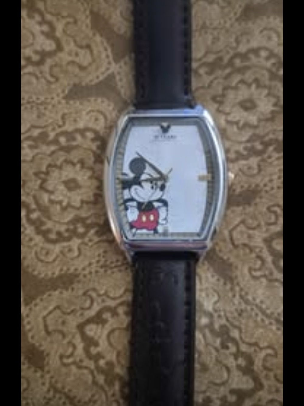Mickey Mouse 80th Anniversary Wristwatch with Black Leather Strap